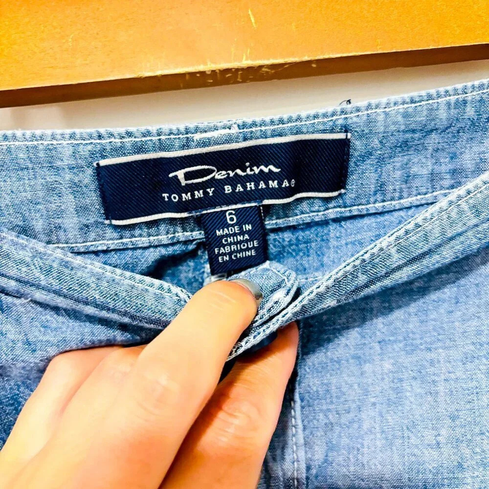 TOMMY BAHAMA Light denim-finish skirt - Picture 6 of 7